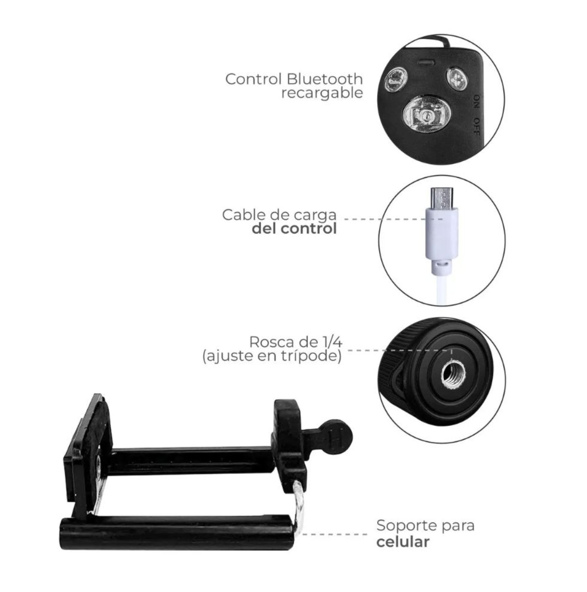 Miniatura 3 de Palo Monopod Selfie para Cel YT1288